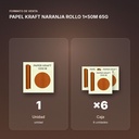 PAPEL KRAFT NARANJA ROLLO 1x50M 65G - formato de venta: caja de 6