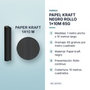 PAPEL KRAFT NEGRO ROLLO 1x10M 65G - características principales