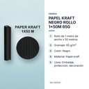 PAPEL KRAFT NEGRO ROLLO 1x50M 65G - características principales