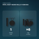 PAPEL KRAFT NEGRO ROLLO 1x50M 65G - formato de venta: caja de 6