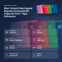 BLOC OXFORD FOLIO ESPIRAL RAYADO HORIZONTAL 80 HOJAS 90 G/M² TAPA EXTRADURA - resumen de atributos