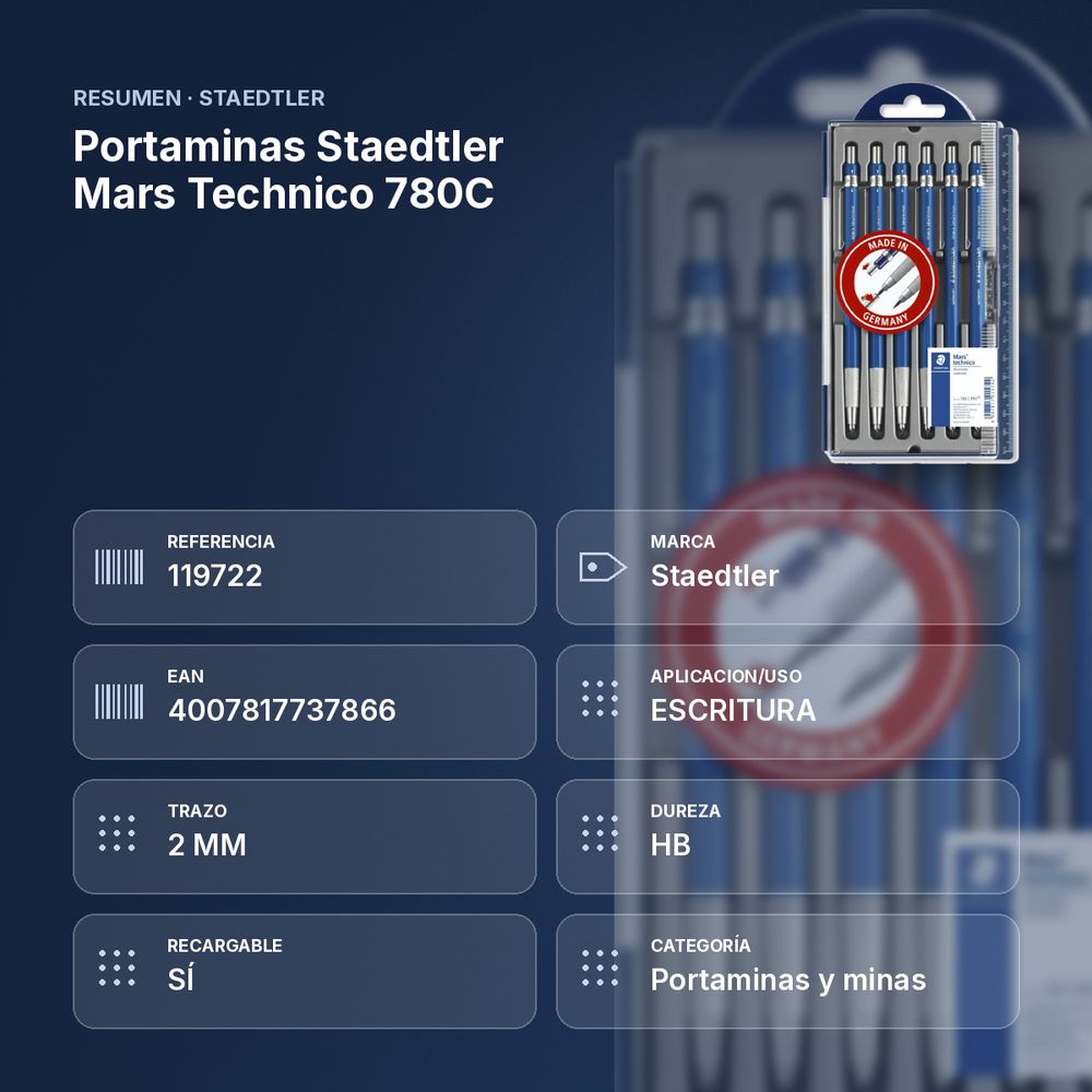 PORTAMINAS STAEDTLER MARS TECHNICO 780C - resumen de atributos
