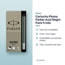 CARTUCHO PLUMA PARKER AZUL NEGRO PACK 5 UDS - características principales