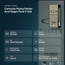 CARTUCHO PLUMA PARKER AZUL NEGRO PACK 5 UDS - resumen de atributos