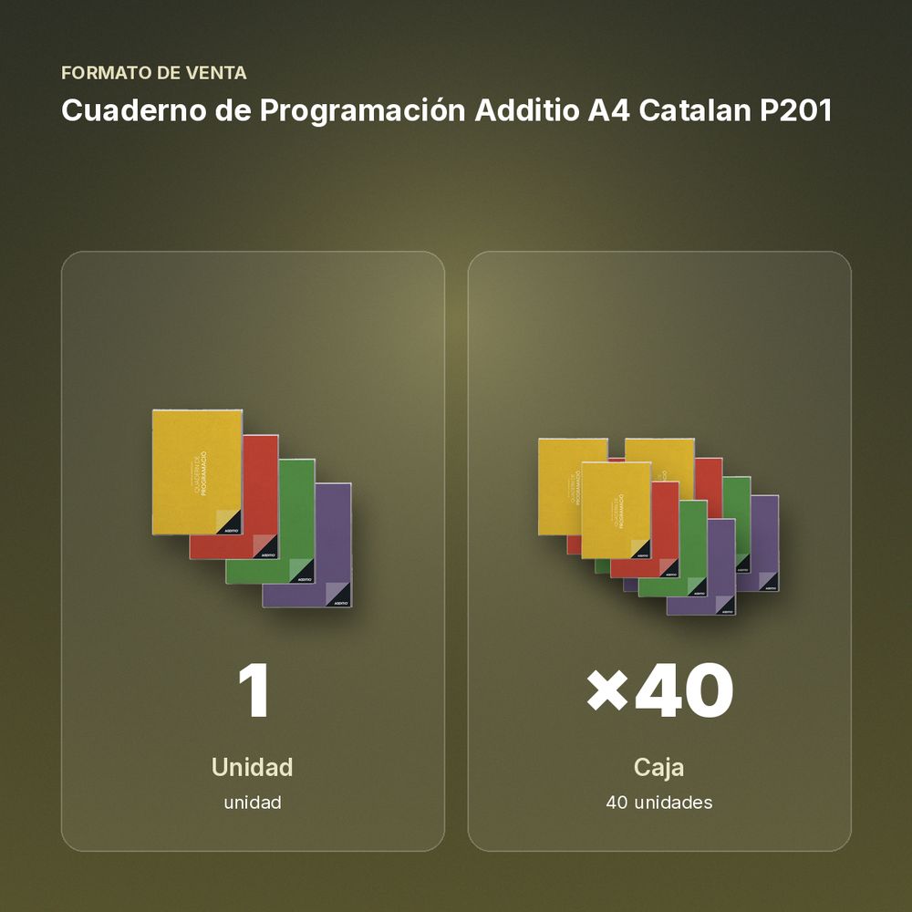 CUADERNO DE PROGRAMACIÓN ADDITIO A4 CATALAN  P201 - formato de venta: caja de 40