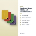 CUADERNO NOTAS ADDITIO A4 CASTELLANO P112 - características principales