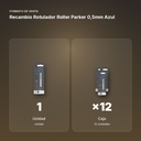 RECAMBIO  ROTULADOR ROLLER PARKER 0,5MM AZUL - formato de venta: caja de 12