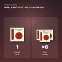 PAPEL KRAFT ROJO ROLLO 1x50M 65G - formato de venta: caja de 6