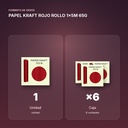 PAPEL KRAFT ROJO ROLLO 1x5M 65G - formato de venta: caja de 6