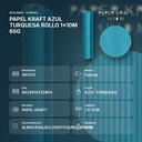 PAPEL KRAFT AZUL TURQUESA ROLLO 1x10M 65G - resumen de atributos