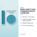 PAPEL KRAFT AZUL TURQUESA ROLLO 1x50M 65G - características principales