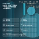 PAPEL KRAFT AZUL TURQUESA ROLLO 1x50M 65G - resumen de atributos