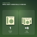 PAPEL KRAFT VERDE ROLLO 1x5M 65G - formato de venta: caja de 6