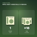 PAPEL KRAFT VERDE ROLLO 1x10M 65G - formato de venta: caja de 16