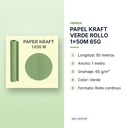 PAPEL KRAFT VERDE ROLLO 1x50M 65G - características principales