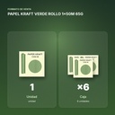 PAPEL KRAFT VERDE ROLLO 1x50M 65G - formato de venta: caja de 6