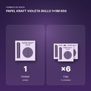 PAPEL KRAFT VIOLETA ROLLO 1x5M 65G - formato de venta: caja de 6