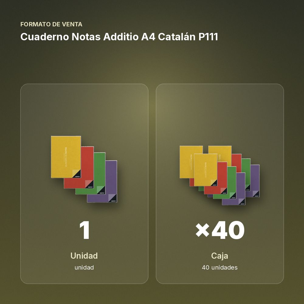 CUADERNO NOTAS ADDITIO A4 CATALÁN P111 - formato de venta: caja de 40
