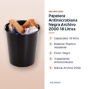 PAPELERA ANTIMICROBIANA NEGRA ARCHIVO 2000 18 LITROS - características principales