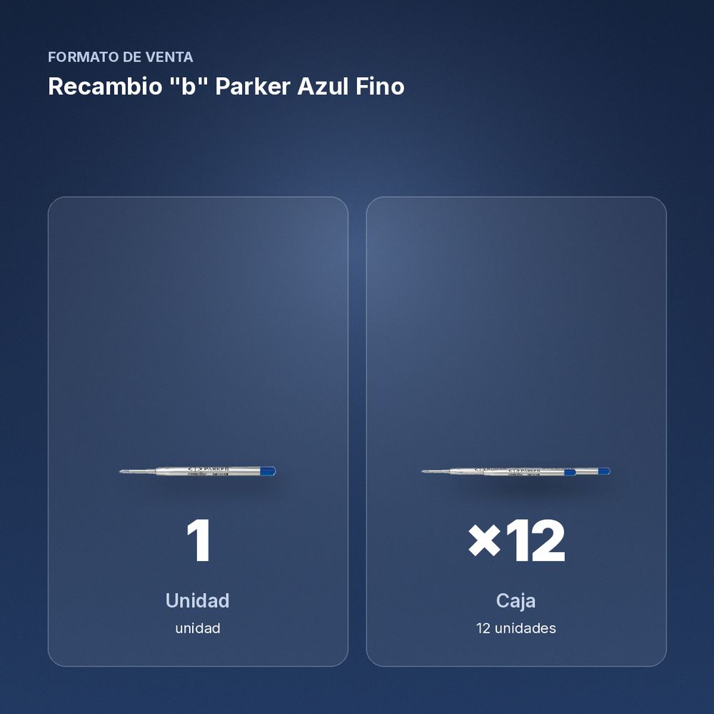 RECAMBIO "B" PARKER AZUL FINO - formato de venta: caja de 12
