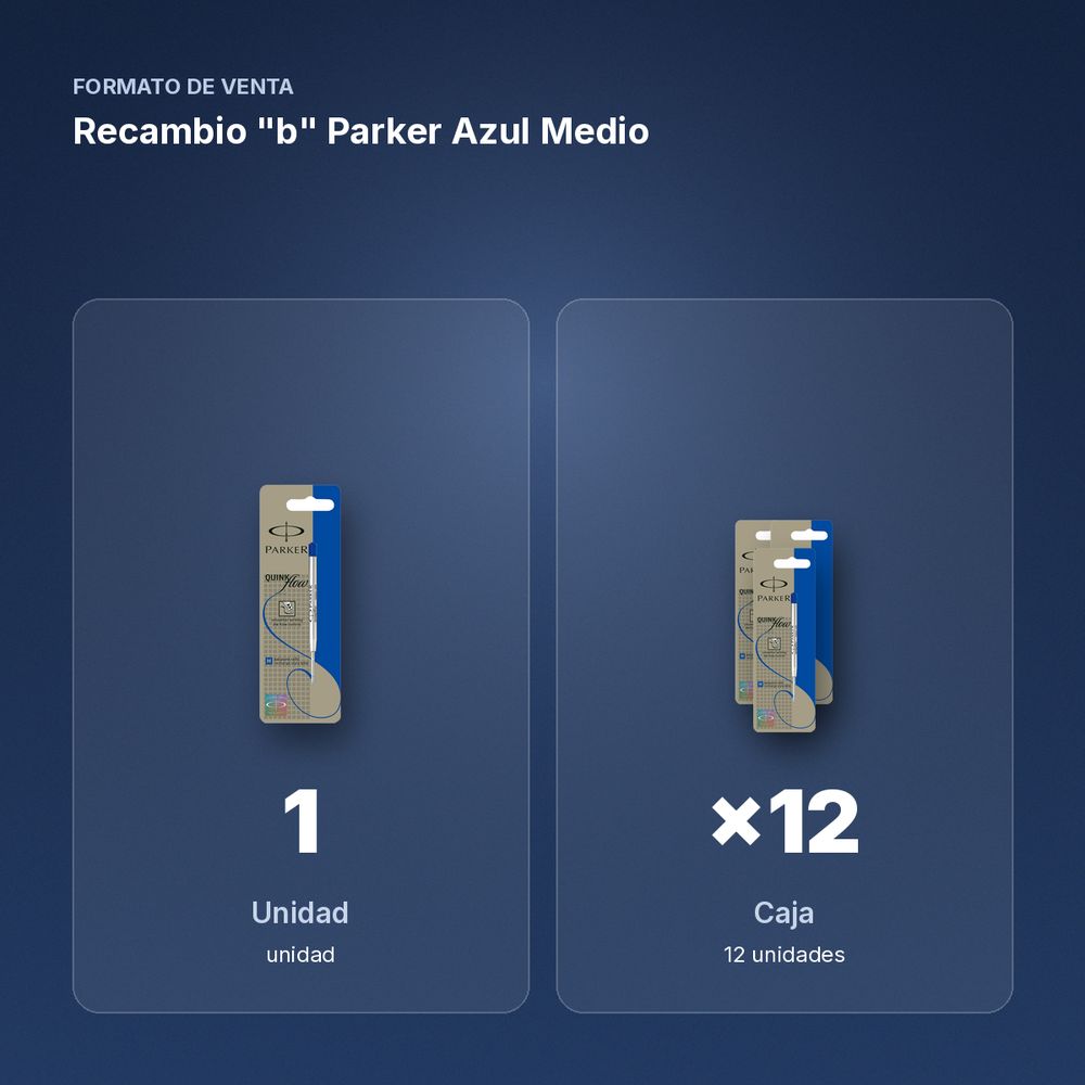 RECAMBIO "B" PARKER AZUL MEDIO - formato de venta: caja de 12