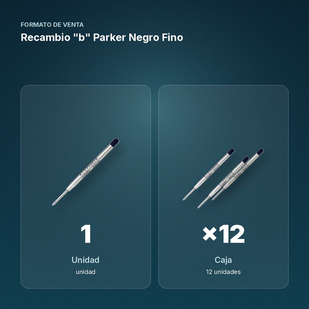 RECAMBIO "B" PARKER NEGRO FINO - formato de venta: caja de 12