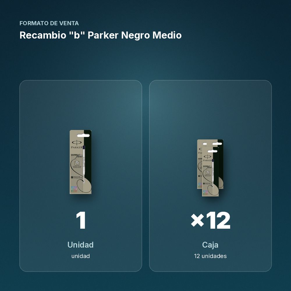 RECAMBIO "B" PARKER NEGRO MEDIO - formato de venta: caja de 12