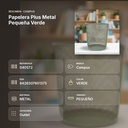 PAPELERA PLUS METAL PEQUEÑA VERDE - resumen de atributos