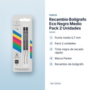 RECAMBIO BOLÍGRAFO ECO NEGRO MEDIO PACK 2 UNIDADES - características principales
