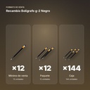 RECAMBIO BOLÍGRAFO G-2 NEGRO - formato de venta: paquete de 12, caja de 144