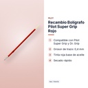 RECAMBIO BOLÍGRAFO PILOT SUPER GRIP ROJO  - características principales