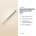 RECAMBIO BOLIGRAFO WATERMAN AZUL FINO - características principales
