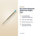 RECAMBIO BOLIGRAFO WATERMAN NEGRO FINO - características principales