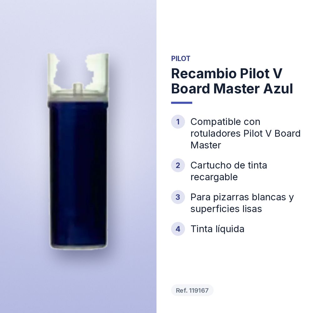 RECAMBIO PILOT V BOARD MASTER AZUL - características principales