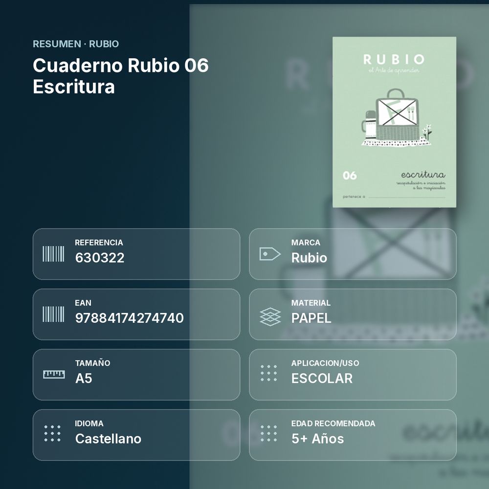 CUADERNO RUBIO 06 ESCRITURA - resumen de atributos