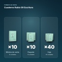 CUADERNO RUBIO 09 ESCRITURA  - formato de venta: paquete de 10, caja de 40