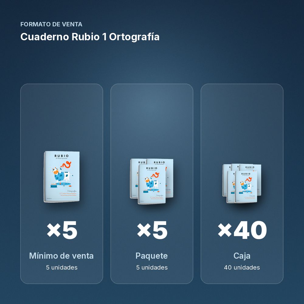 CUADERNO RUBIO 1 ORTOGRAFÍA  - formato de venta: paquete de 5, caja de 40