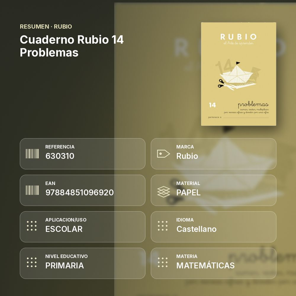 CUADERNO RUBIO 14 PROBLEMAS  - resumen de atributos