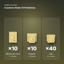CUADERNO RUBIO 15 PROBLEMAS - formato de venta: paquete de 10, caja de 40
