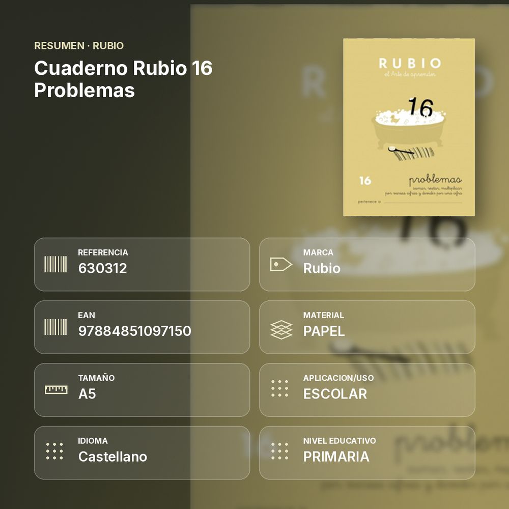 CUADERNO RUBIO 16 PROBLEMAS  - resumen de atributos