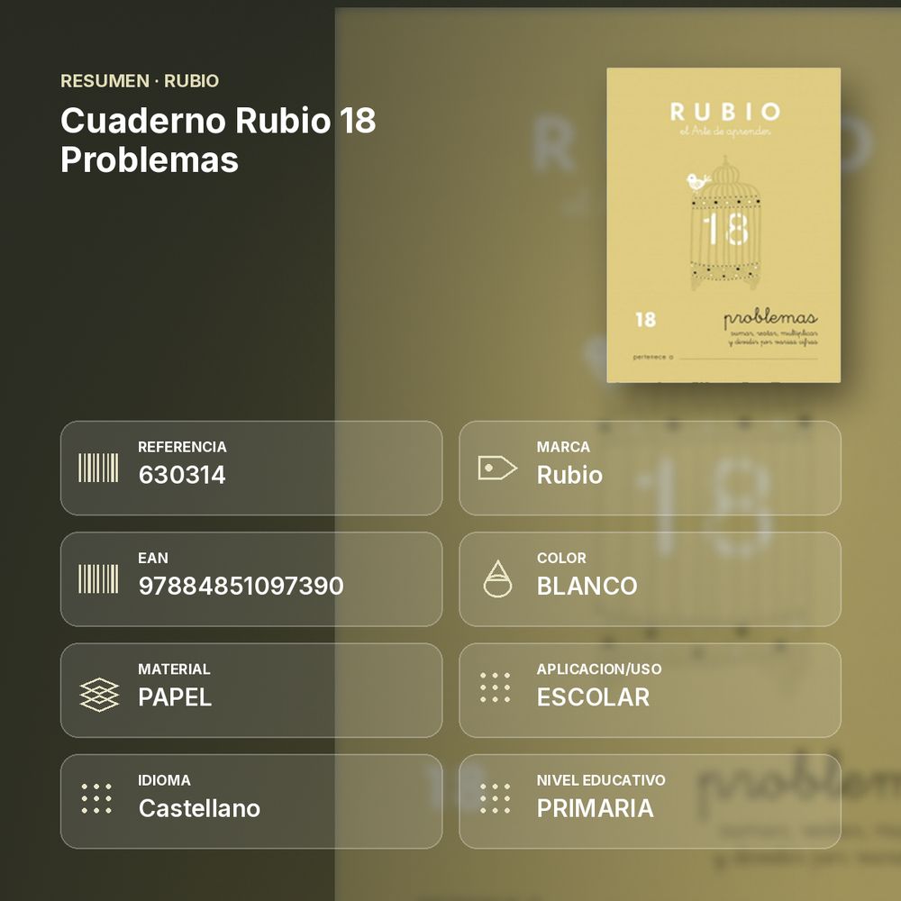 CUADERNO RUBIO 18 PROBLEMAS  - resumen de atributos