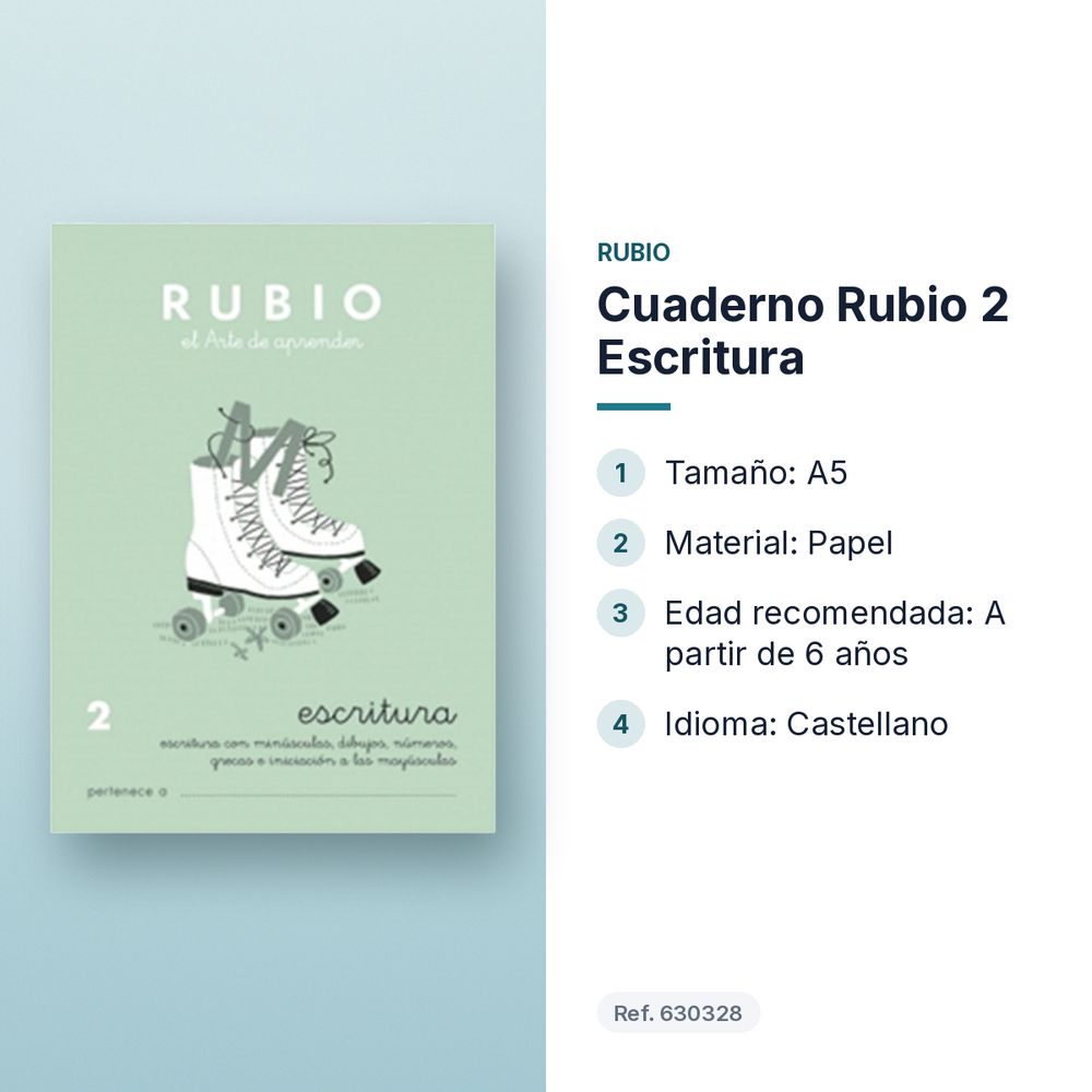 CUADERNO RUBIO 2 ESCRITURA  - características principales