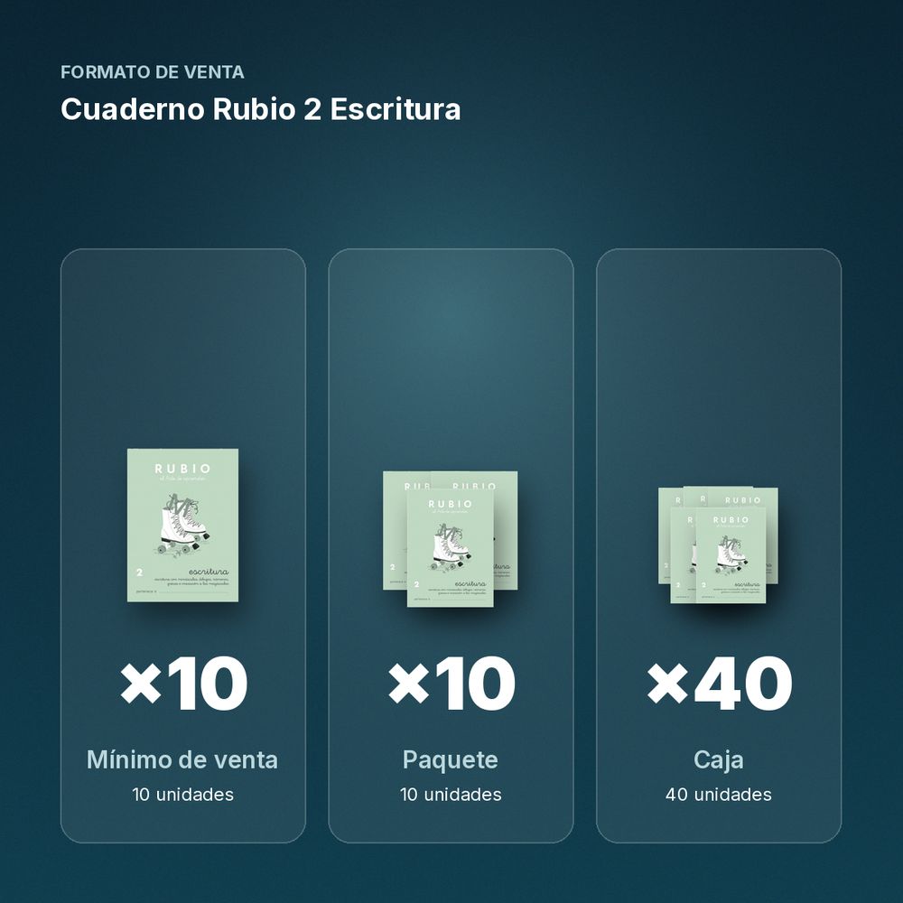 CUADERNO RUBIO 2 ESCRITURA  - formato de venta: paquete de 10, caja de 40