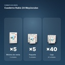CUADERNO RUBIO 2A MAYÚSCULAS  - formato de venta: paquete de 5, caja de 40
