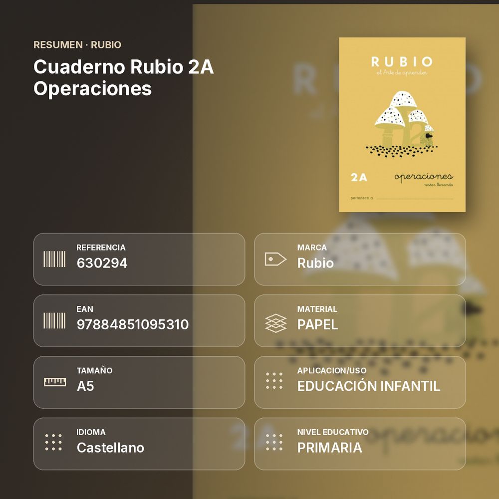 CUADERNO RUBIO 2A OPERACIONES  - resumen de atributos