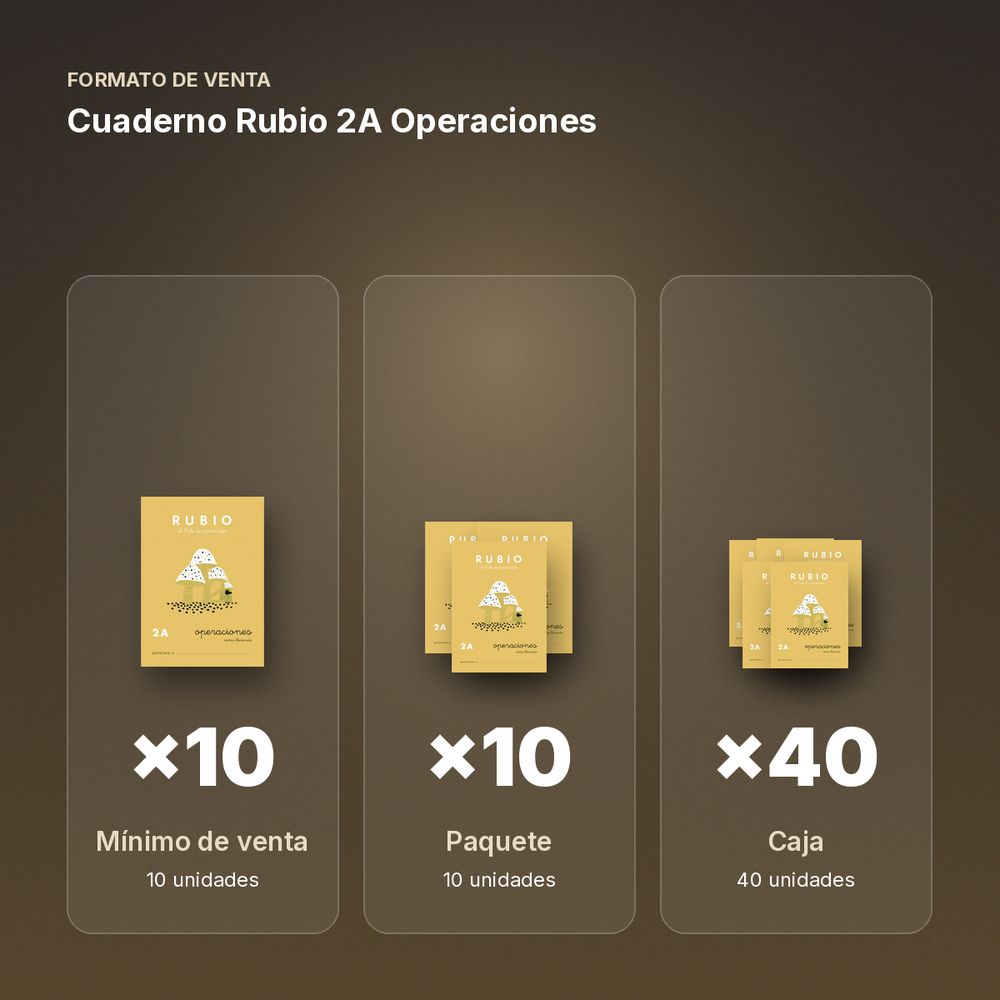 CUADERNO RUBIO 2A OPERACIONES  - formato de venta: paquete de 10, caja de 40