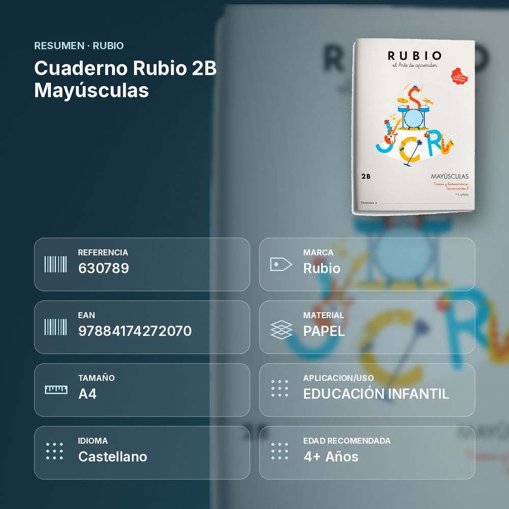 CUADERNO RUBIO 2B MAYÚSCULAS - resumen de atributos