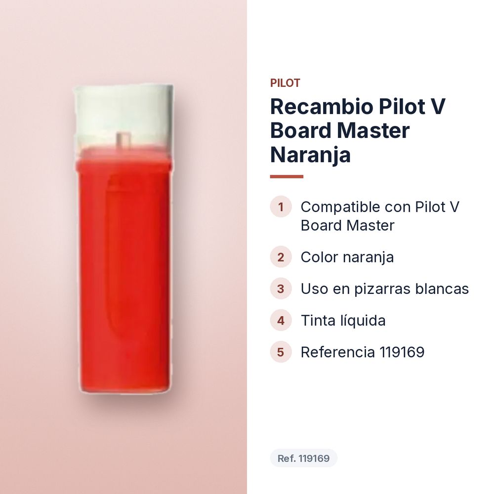 RECAMBIO PILOT V BOARD MASTER NARANJA - características principales