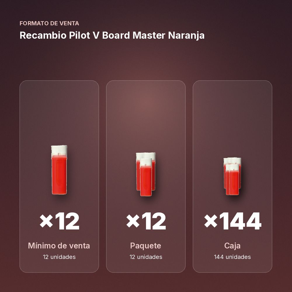 RECAMBIO PILOT V BOARD MASTER NARANJA - formato de venta: paquete de 12, caja de 144