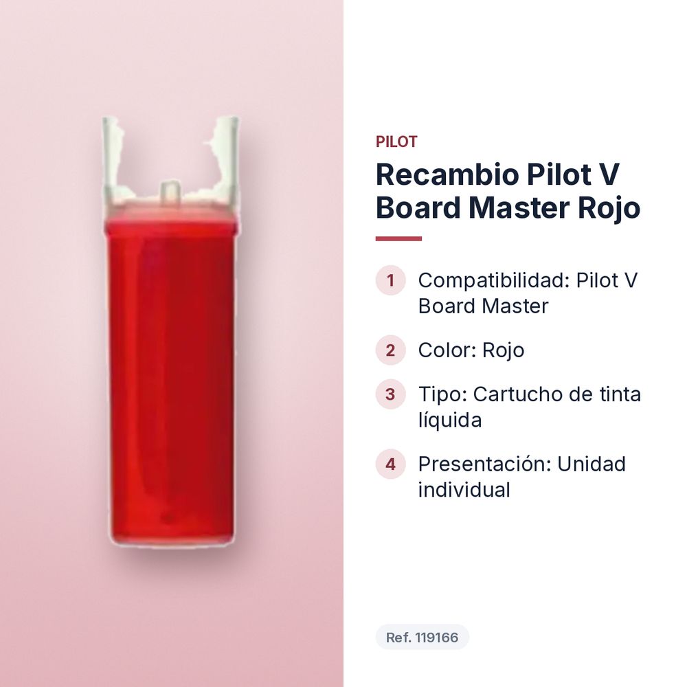 RECAMBIO PILOT V BOARD MASTER ROJO - características principales